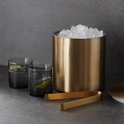 Threshold Stainless Steel Ice Bucket Gold Metal With Tongs