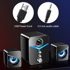 Usb Powered 2 1 Wired Computer Speakers Stereo Bass Subwoofer Led For Pc Laptop