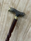 Vintage Brass Head Handle Walking Stick Nautical Steampunk Rosewood For Gift