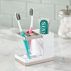 Mdesign White Toothbrush Toothpaste Holder Lumiere Bath Counter Organizer Decor