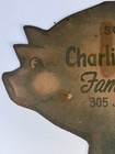 Vtg 1950s Charlie Nickens Bbq Pig Shaped Menu Nashville Tn Colonial Coffee Ad