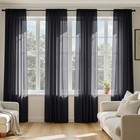 Sheer Curtains 84 Inches Long 4 Panels 42 X 84 42 w X 84 l  pack Of 4  Black