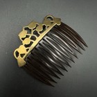 Antique Gold Washed Sterling Silver Floral Openwork Hair Comb Accessory