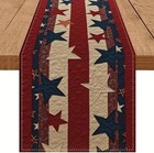 Patriotic American Flag Table Runner Stars Stripes 4th July Decor 13x72 Inch