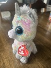 Ty Iridescent Sequin Covered Unicorn Large 12 Inches Tall Flippables Diamond