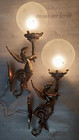 Antique Vintage Old Art Deco Nouveau Brass Mermaid Wall Sconces Light Lamp 1 Pc