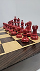  94 Unique Wooden 32 Chess Pieces Set Only Black And Red No Board
