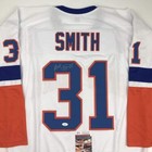 Autographed signed Billy Smith New York White Hockey Jersey Jsa Coa