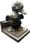 Ducklings Antique Brass Bronze Decorative Duck Bookends Baby Bird Figural Statue