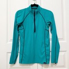Women Patagonia Half Zip Capilene Power Dry Base Layer In Teal Size Small