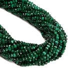 Natural Malachite Faceted Rondelle Beads 2x3mm 3x4mm 15 5  Strand