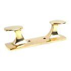 Solid Brass Double Cleat Hook Pull Handle Bollard Nautical Decor Polished 4 5 In