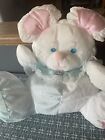 Vtg Fisher Price Puffalumps Plush Stuffed Animal White Mouse Baby Rattle 1988