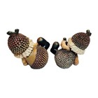 2 Rare Vintage Multi-color 3  Scarecrows In Acorn With Tumbling Cute