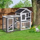 47  Wooden Rabbit Hutch Outdoor Chicken Coop Indoor Bunny Cage Pet House W  Run