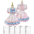 Anime Cute Maid Outfit Lace Trim Apron Lolita Dress Uniform Costume Cosplay Set