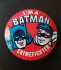 Vintage I m A Batman Crimefighter Pinback Pin Button Mint Condition