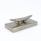 Vintage Boat Dock Brass Cleat  Paperweight Advertising Durham   Bates Insurance