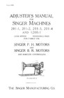 Singer 201 Service Adjuster   s Manual Comb Bound Book