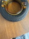 Vintage Advertising Firestone Tire Yellow Ashtray