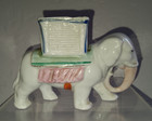 Antique Vtg German Porcelain Elephant Figural Novelty Match Holder W  Striker