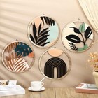  4 Pieces Boho Wall Art Wooden Bohemian Wall Decor Hanging Art Nursery Elegant