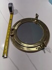 12 Inch Brass Porthole Mirror  Opens And Closes  Mirror Is 8    Ship  Cabin  Decor