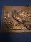 Vintage Heavy Cast Brass Pheasant Relief Wall Plaque Hunting Cabin Decor 9  X 4 