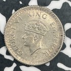 1943 India 1 4 Rupee Lot f8316 Silver  Nice 