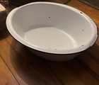 Vintage Early 1900s Primitive Enamelware Very Large Oval Wash Tub basin 