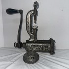 Vintage Cast Iron Enterprise  10 Tinned Table Mounted Meat Chopper Grinder Usa