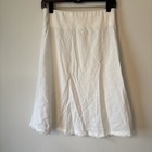 Eileen Fisher Skirt Size Xs 100  Linen Organic Pull On White Frayed Hem