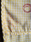 Vtg 1970s Signed Dated Handmade Mixer Cover Yellow Gingham Embroidered Cherries 