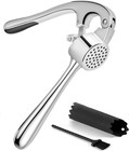 Pack Of 2 Garlic Press Squeeze Mince Crush Ginger One Hand Grip Stainless Steel