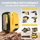 1-2x 12 0ah Battery For Dewalt 20v 60v Flexvolt Battery For Dcb612 Dcb205 Dcb609