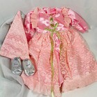Medieval Pink Lace Princess Dress  Hat    Shoes Set For 18  American Girl Doll