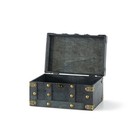 Small Wooden Treasure Chest - 11  X 7  X 5 5   Wood Storage Box With Hinged L