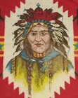 C1912 Indian Blanket Flannel Rug Tobacco Felt Cigarette Vintage Native American