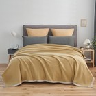Soft Fleece Bed Blanket With Satin Trim Queen 90x90 Inch Taupe Plush Cozy