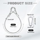 8 Inch Safety Cable Lock 4pcs  304 Stainless Steel Security Wire Rope Clear