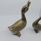 Vintage Pair Of Leonard Solid Brass Geese Mid Century Brass Figurines