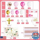 Mi Bautizo Decorations baptism Party Decorations Kit - Pink Gold Balloon Garl