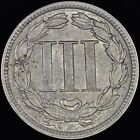 1889 3 Cent Nickel     Au Almost Uncirculated     Scarce Date Coin 3cn Usa    trusted   