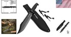 15-inch Tactical Bowie Knife  Full Tang Fixed Blade With Sheath   Accessories