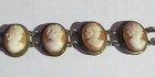 Antique Handmade 800 Silver   Hand Carved Shell Cameo Bracelet 7  Vg Stunning