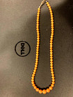 Antique Chinese Natural Coral Big To Small Beads Necklace 18 l