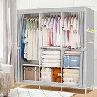 Space Saver Closet Storage Organizer Wardrobe Clothes Rack With Shelves Portable