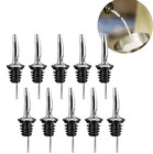 10pcs Stainless Steel Liquor Pourers     Wine Bottle Spouts With Rubber Stopper