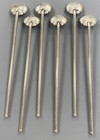 Sterling Silver 925 Shell Straws Spoons Mint Julep Set Of 6 Jul04