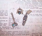 Trio Of Vintage Sterling Silver Charms - Southwest Indian Chief  Tomahawk  Bell